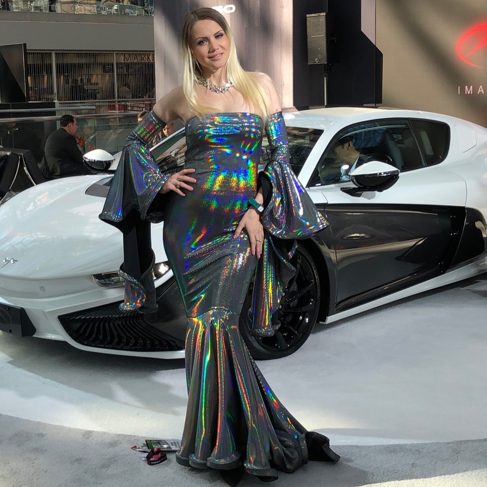 Holographic Mermaid Evening Gown